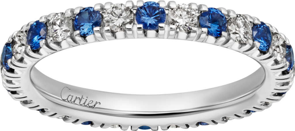 Étincelle de Cartier 結婚戒指鉑金，藍寶石，鑽石