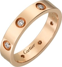cartier wedding band pink gold diamond
