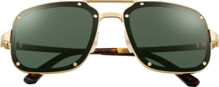 Santos de Cartier sunglasses Smooth and brushed golden-finish metal, grey lenses
