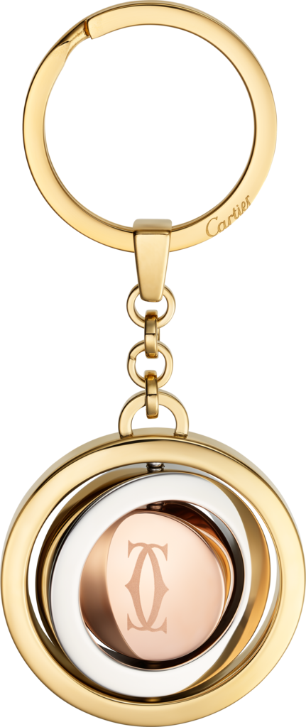 三環圖案鑰匙圈 Trinity 系列精鋼，玫瑰金色及黃金色飾面