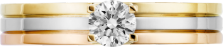 Vendôme Louis Cartier 單鑽戒指 18K白色黃金，18K黃金，18K玫瑰金，鑽石
