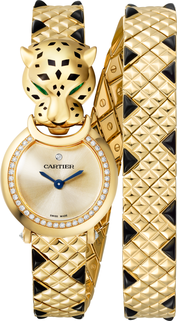 La Panthère de Cartier 腕錶23.6毫米，18K黃金，鑽石