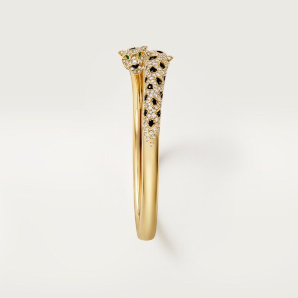 Panthère de Cartier bracelet, semi-paved Yellow gold, emeralds, onyx, diamonds