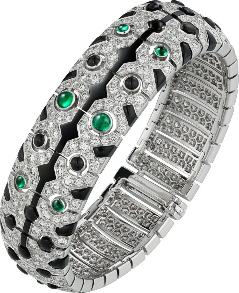 [Sur]naturel braceletWhite gold, emeralds, onyx, diamonds