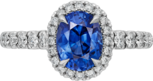 Cartier Destinée Solitaire 彩色寶石戒指 鉑金，藍寶石，鑽石