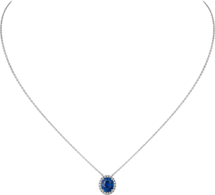 Cartier Destinée necklace with coloured stone White gold, sapphire, diamonds.
