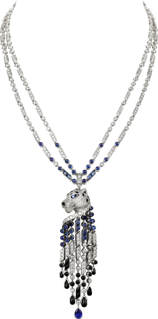 Panthère de Cartier necklaceWhite gold, sapphires, onyx, diamonds
