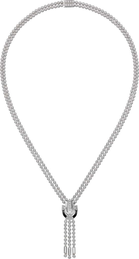 Geometry & Contrast necklaceWhite gold, rock crystal, onyx, diamonds