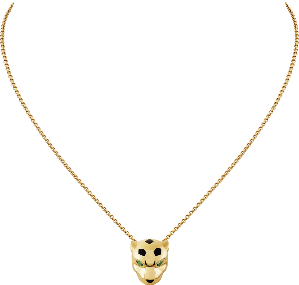 Panthère de Cartier necklaceYellow gold, onyx, tsavorite garnets