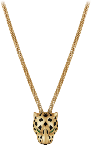 Panthère de Cartier necklace Yellow gold, lacquer, diamonds, tsavorite garnet, onyx