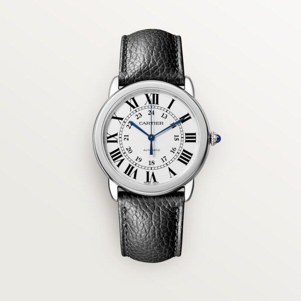 Ronde Solo de Cartier watch 36mm, automatic movement, steel, leather