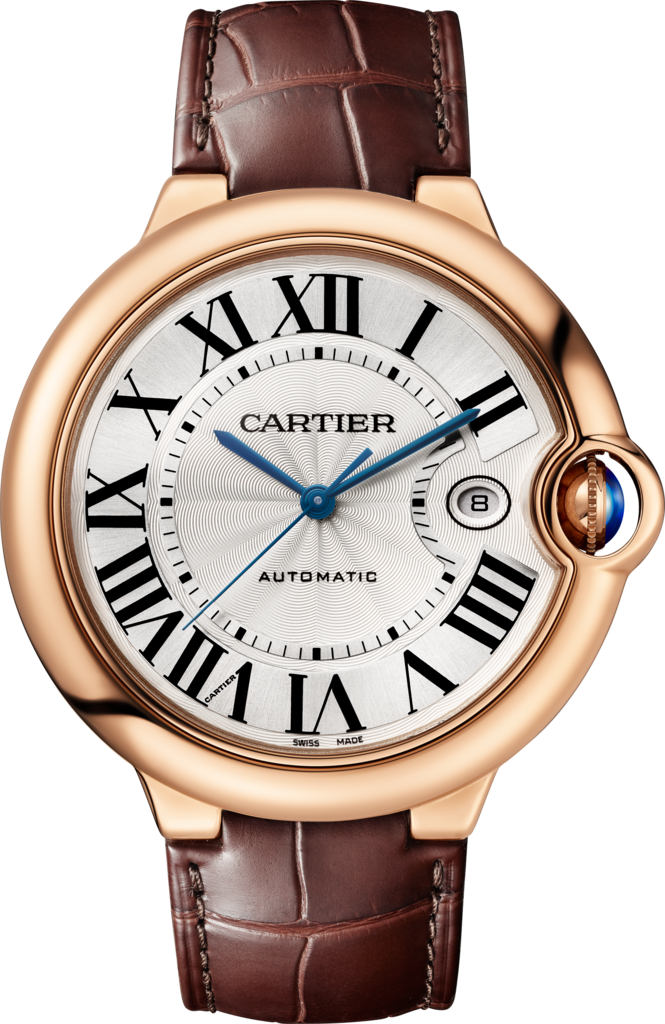 Ballon Bleu de Cartier 腕錶42毫米，自動上鏈機械機芯，18K玫瑰金，皮革