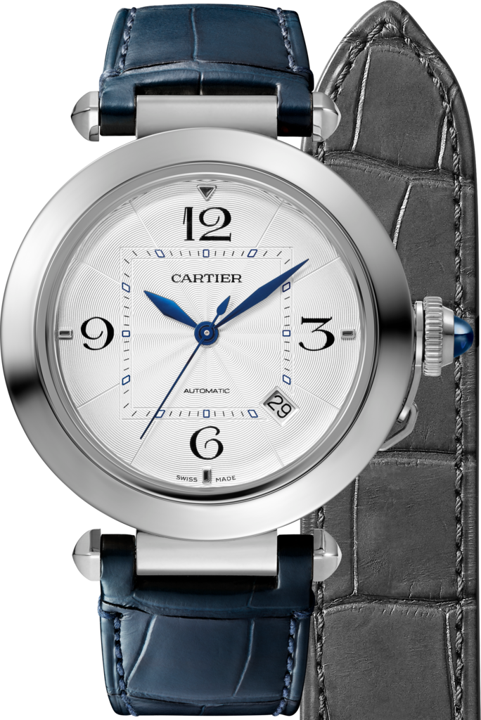 Pasha de Cartier 腕錶41毫米，自動上鏈機械機芯，精鋼，2條可更換式皮革錶帶