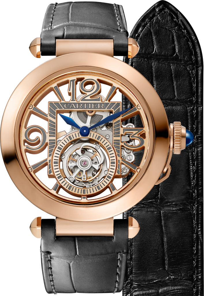 Pasha de Cartier 腕錶41毫米，手動上鏈機械機芯，18K玫瑰金，2條可更換式皮革錶帶