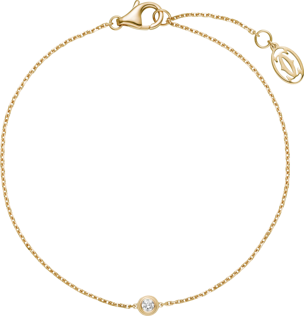 Cartier d'Amour 手鏈，小型款18K黃金，鑽石