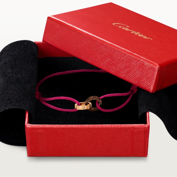 Love 手鐲 18K玫瑰金，陶瓷，鑽石