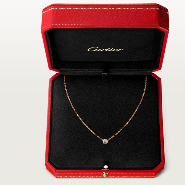 Cartier d'Amour 項鏈，大型款 18K玫瑰金，鑽石