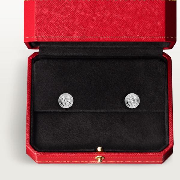 Cartier d'Amour 耳環，超小型款 18K白色黃金，鑽石