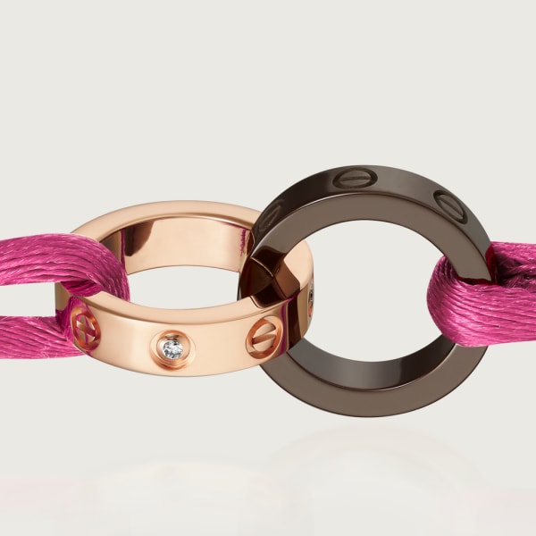 Love 手鐲 18K玫瑰金，陶瓷，鑽石