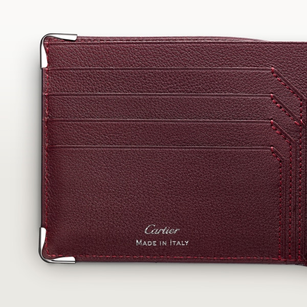 Must de Cartier 信用卡夾，可容納8張信用卡 黑色小牛皮，精鋼飾面