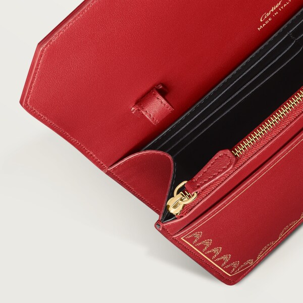 Wallet Bag, Guirlande de Cartier Red calfskin, golden finish