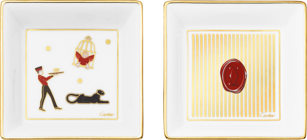 一套兩件 Diabolo de Cartier 托盤，小型款陶瓷
