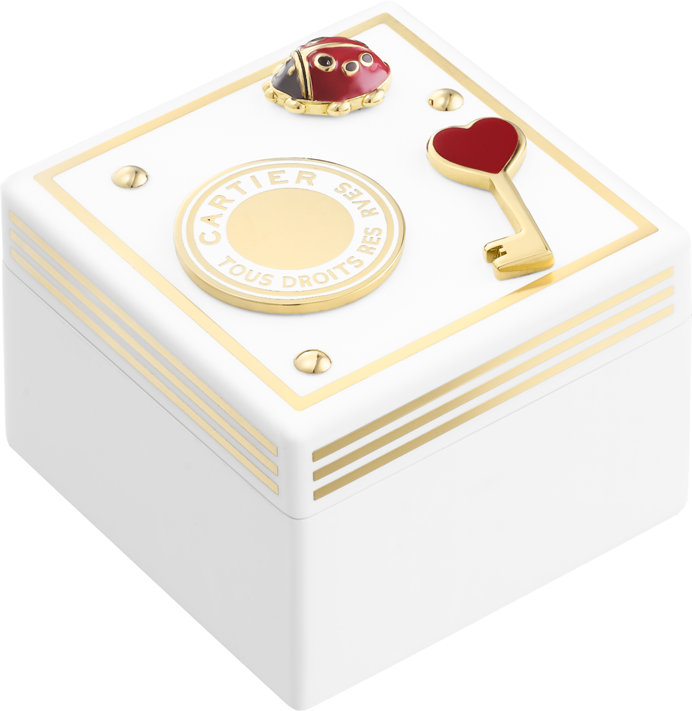 Diabolo de Cartier 盒子，小型款漆面木材及漆面金色飾面金屬