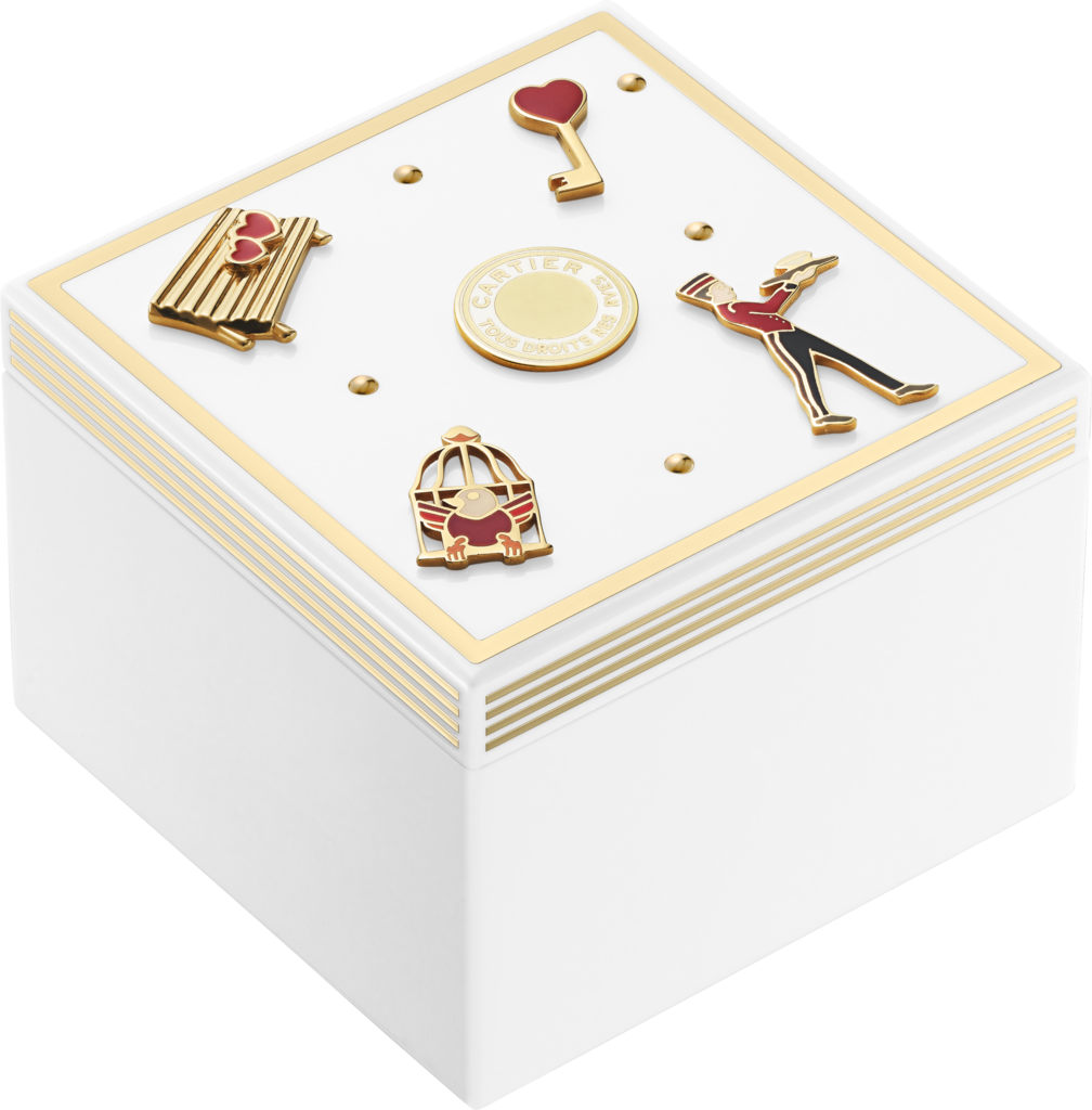 Diabolo de Cartier box, medium modelLacquered wood and lacquered gold-finish metal