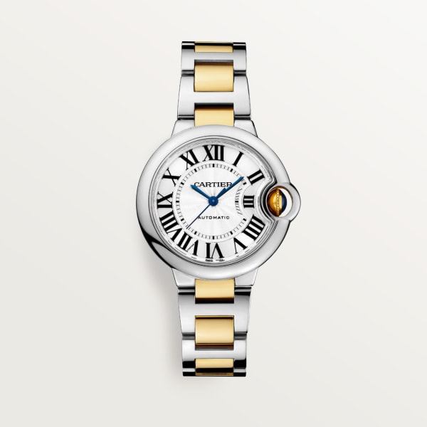 Ballon Bleu de Cartier 腕錶 33毫米，自動上鏈機械機芯，18K黃金，精鋼