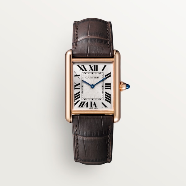 Cartier Tank Vermeil Vintage Womens Hand Winding Watch Wooden Dial 24mm