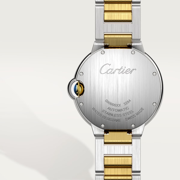 Ballon Bleu de Cartier watch 36mm, automatic movement, yellow gold, steel