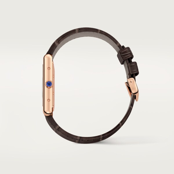 Tank Louis Cartier 腕錶 中型款，手動上鏈機械機芯，玫瑰金，皮革