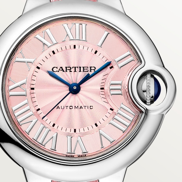 Ballon Bleu de Cartier 腕錶 33毫米，自動上鏈機械機芯，精鋼，皮革