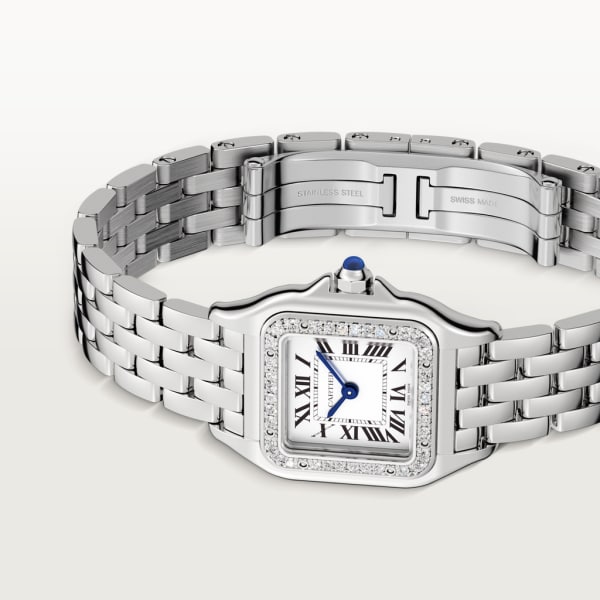Panthère de Cartier 腕錶 小型款，石英機芯，精鋼，鑽石