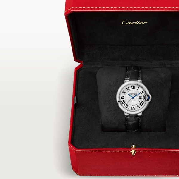 Ballon Bleu de Cartier 腕錶 33毫米，精鋼，皮革