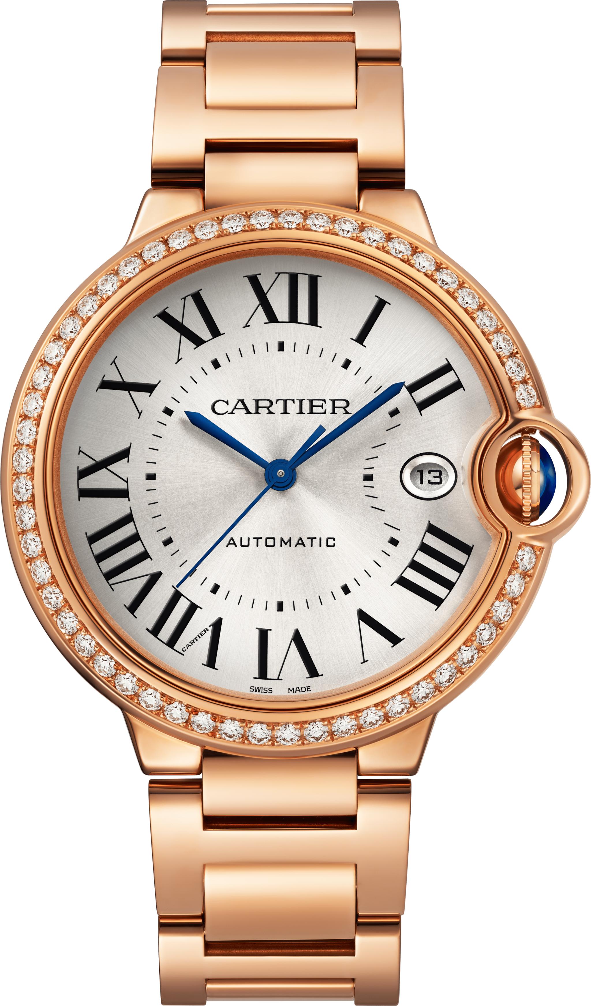 Ballon Bleu de Cartier watch40mm, automatic movement, rose gold, diamonds