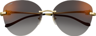 Panthère de Cartier sunglasses Smooth golden-finish metal, grey lenses with golden flash