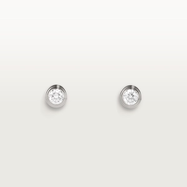 Diamants Légers 耳環，中型款 18K白色黃金，鑽石