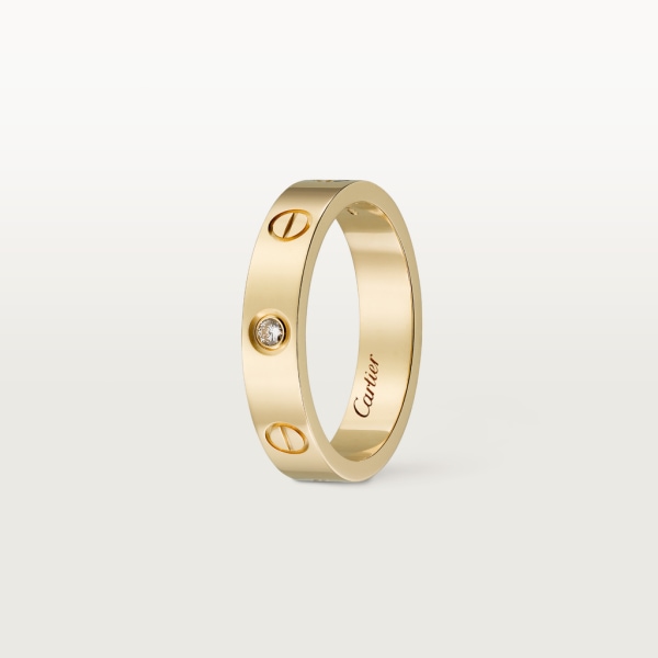 Love 結婚戒指，1顆鑽石 18K黃金，鑽石