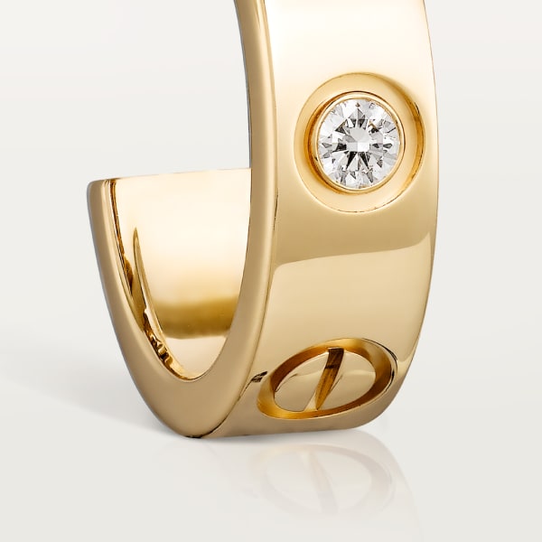 Love 耳環，2顆鑽石 18K黃金，鑽石