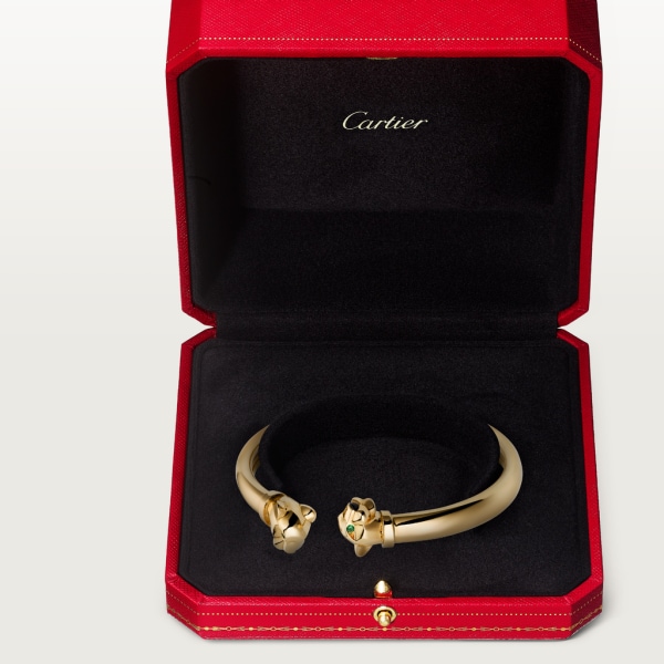 Panthère de Cartier 手鐲 18K黃金，沙弗萊石榴石，縞瑪瑙