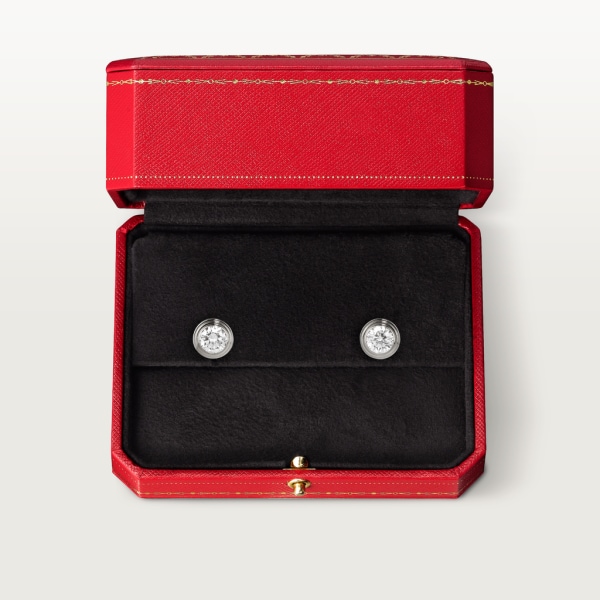 Cartier d'Amour 耳環，中型款 18K白色黃金，鑽石