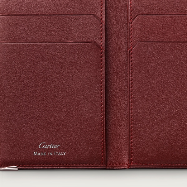 Must de Cartier 信用卡夾，可容納4張信用卡 黑色小牛皮，精鋼飾面