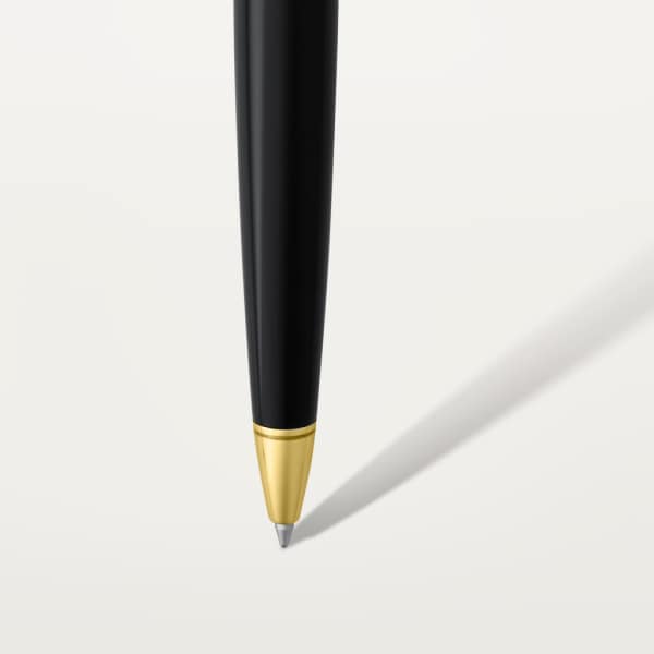 R de Cartier 原子筆 黑色複合材質，黃金色飾面細節