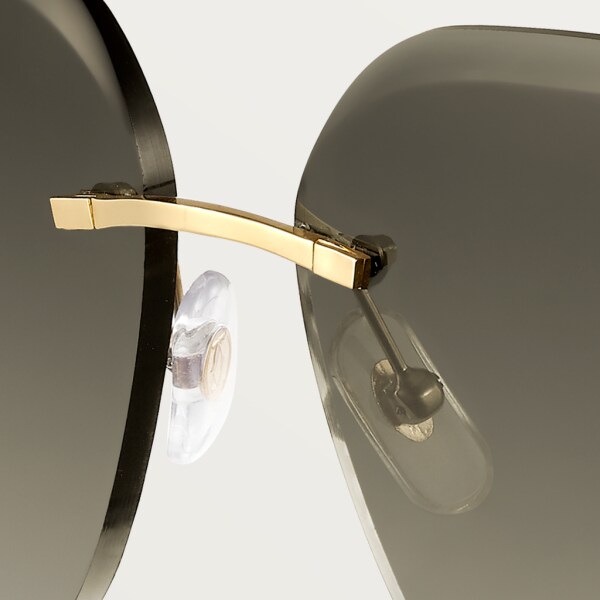 Panthère de Cartier 太陽眼鏡 香檳金色飾面金屬，棕色漸變鏡片