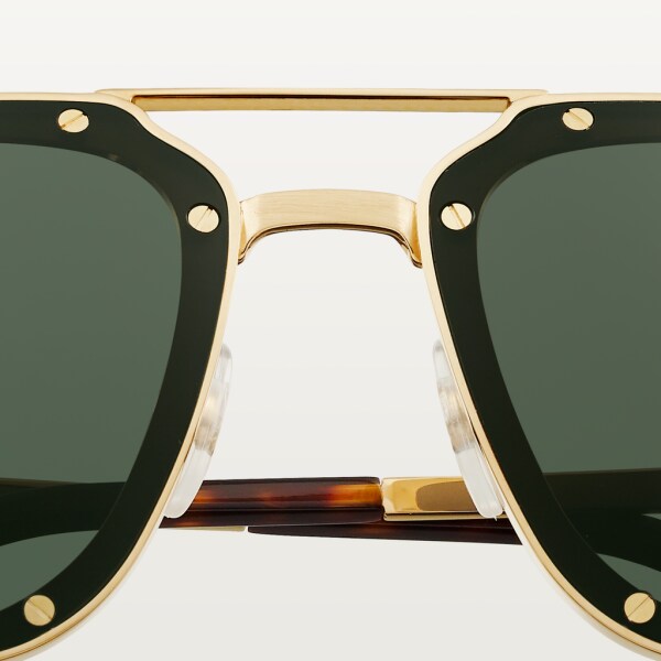 Santos de Cartier 太陽眼鏡 光滑及磨砂金色飾面金屬，灰色鏡片