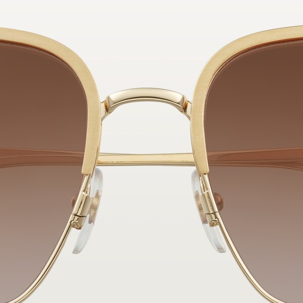 Panthère de Cartier sunglasses Smooth and brushed golden-finish metal, brown lenses with golden flash