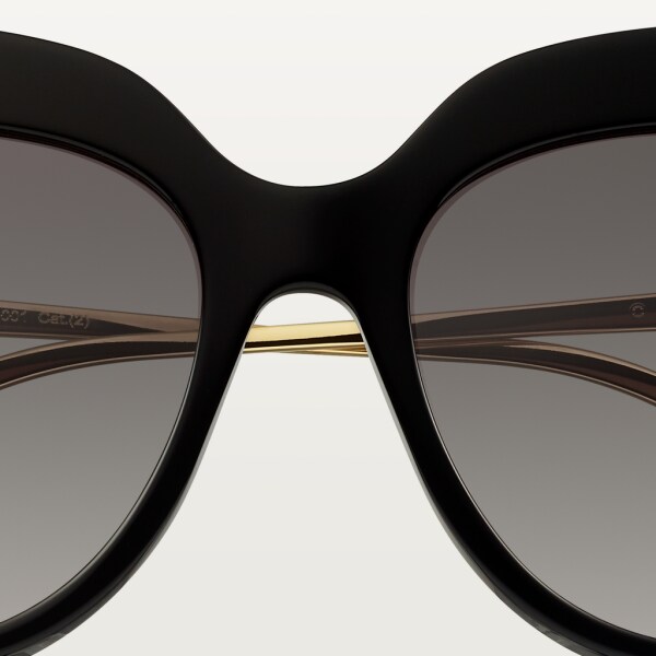 Panthère de Cartier 太陽眼鏡 黑色複合材質及灰色漸變鏡片