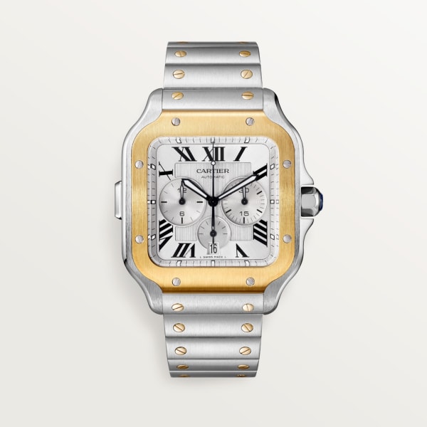 Cartier PANTHÉRE 27mm 18K Yellow Gold & Steel Watch Diamond Bezel & Bracelet