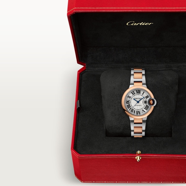 Ballon Bleu de Cartier 腕錶 33毫米，自動上鏈機械機芯，18K玫瑰金，精鋼